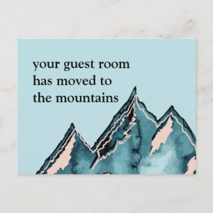 Guest Room Moved to the Mountains New Address Anno Announcement Postcard