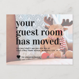 Guest Room Reindeer Holiday Moving Announcement