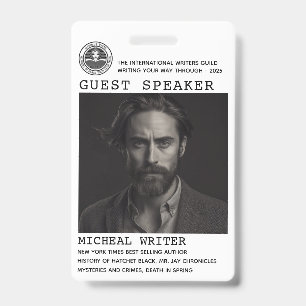 Guest Speaker Author Event Logo QR Code Photo ID Badge