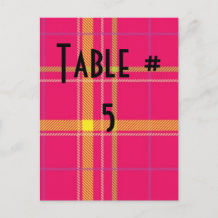 Guest Table Number Postcard