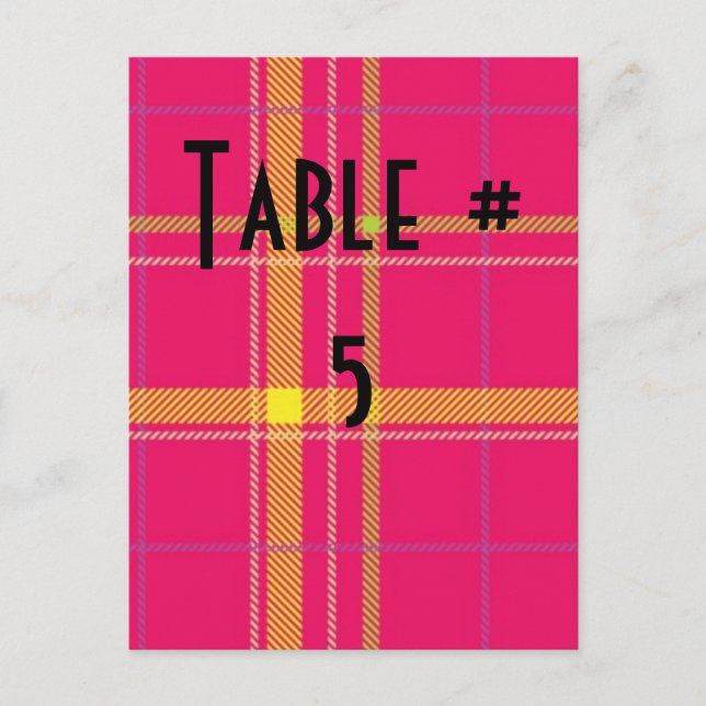 Guest Table Number Postcard (Front)