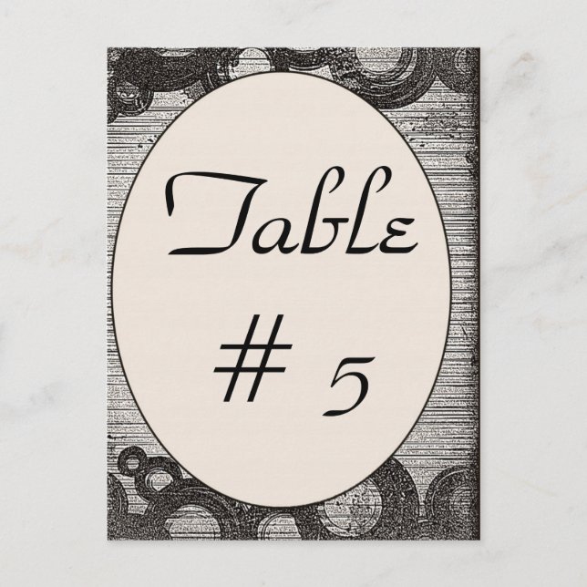 Guest Table Number Postcard (Front)