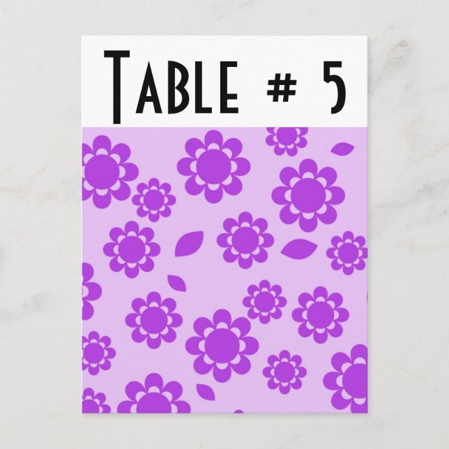 Guest Table Number Postcard (Front)