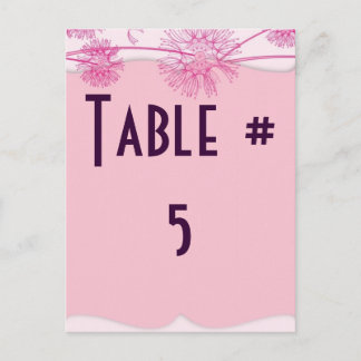 Guest Table Number Postcard