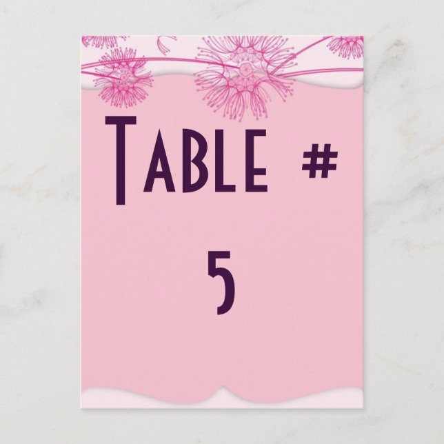 Guest Table Number Postcard (Front)
