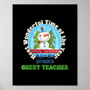 guest teacher- christmas v-neck 1 poster