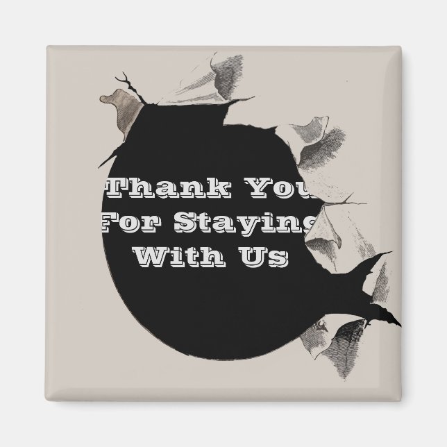 Guest Thank You Rental Home Torn Paper Promotional Magnet (Front)