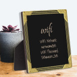 Guest Visitor WIFI information Password Gold Frame<br><div class="desc">This design was created though digital art. It may be personalised in the area provided by changing the photo and/or text. Or it can be customised by choosing the click to customise further option and delete or change the colour the background, add text, change the text colour or style, or...</div>