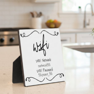 Guest Visitor WIFI information Password Plaque