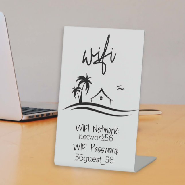 Guest Visitor WIFI information STR Rental Beach Pedestal Sign (Creator Uploaded)