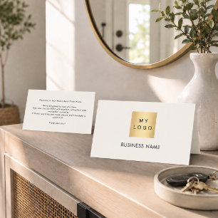 Guest welcome off-white hotel room card