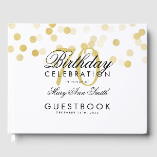 Guestbook 70th Birthday Gold Foil Glitter Lights