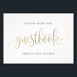 Guestbook Sign Choose Your Size Faux Gold<br><div class="desc">Plan a stylish celebration with this modern invitation that your guests will adore.
Design by © berryberrysweet . Printable digital files are available! Visit our website at www.berryberrysweet.com for more details!</div>