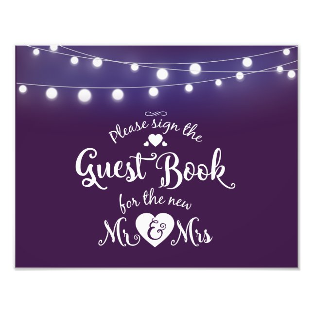 Guestbook  sign with changeable background colour (Front)