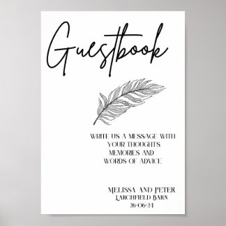 Guestbook Wedding Sign Elegant Modern