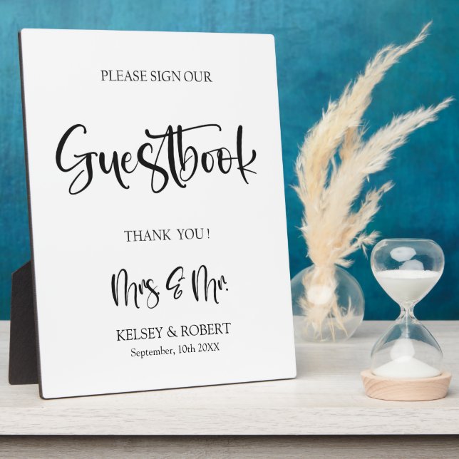 Guestbook Wedding sign Tabletop  Plaque (Side)