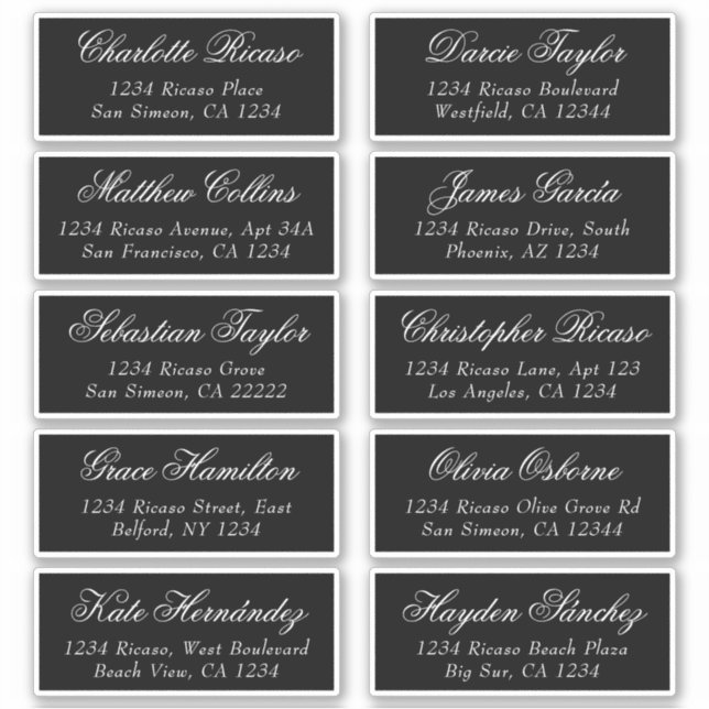 Guests Names Address Personalised Shipping Label (Front)