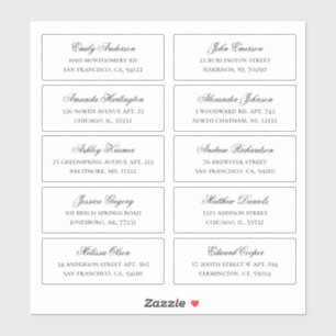 Guests names and address. Wedding shipping labels