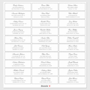 Guests names and address. Wedding shipping labels