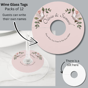 Guests Write Their Own Name  -  Wine Glass Tag