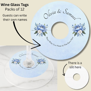 Guests Write Their Own Name  -  Wine Glass Tag