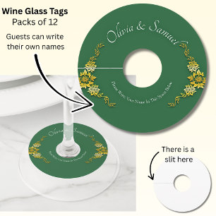 Guests Write Their Own Name  -  Wine Glass Tag