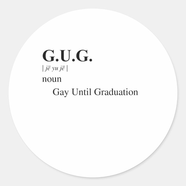GUG CLASSIC ROUND STICKER (Front)