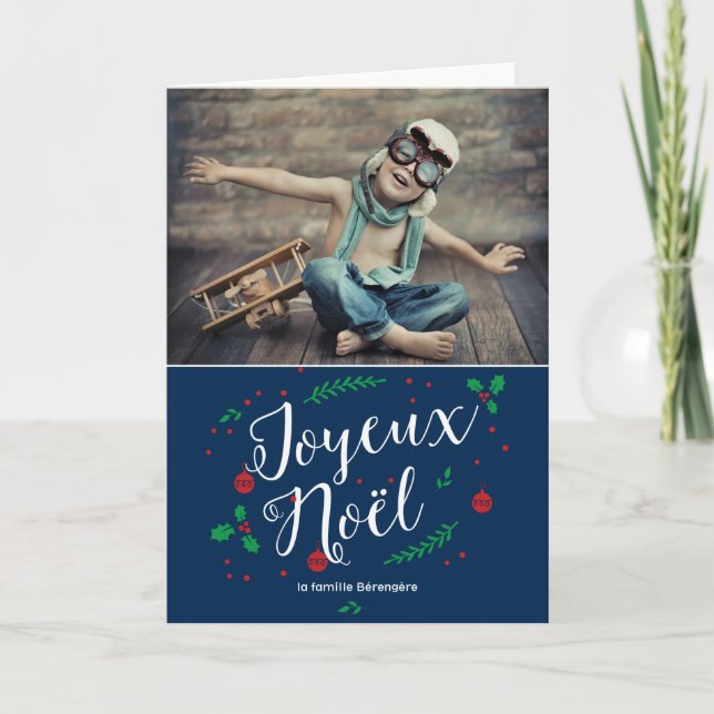 gui Merry photo de vacances voeux Card (Front)