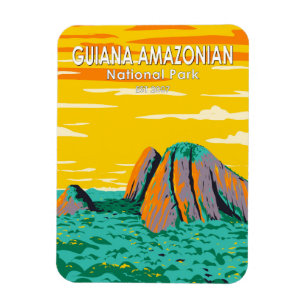 Guiana Amazonian National Park Vintage Postcard Magnet