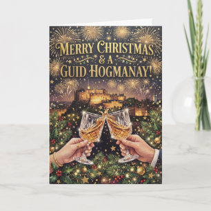 Guid Hogmanay Edinburgh Toast Christmas Card