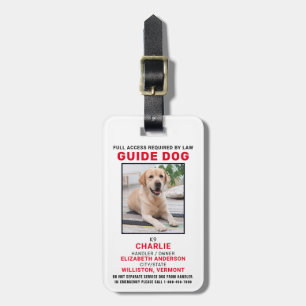 Guide Dog Service Dog Photo ID Badge Luggage Tag