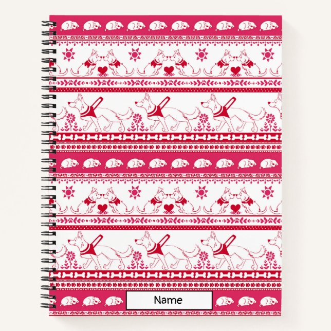 Guide Dog Tale German Shepherd - Red - Notebook (Front)