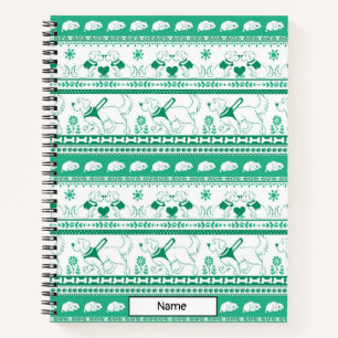 Guide Dog Tale Golden Pattern - Green - Notebook