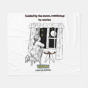 Guided by the Moon Cancer Zodiac Poster Fleece Blanket