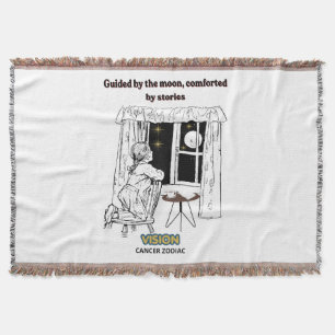 Guided by the Moon Cancer Zodiac Poster Throw Blanket