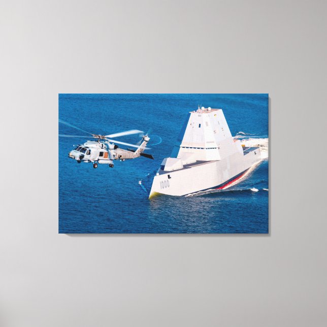 GUIDED-MISSILE DESTROYER – DDG-1000 24x36 Canvas Print (Front)