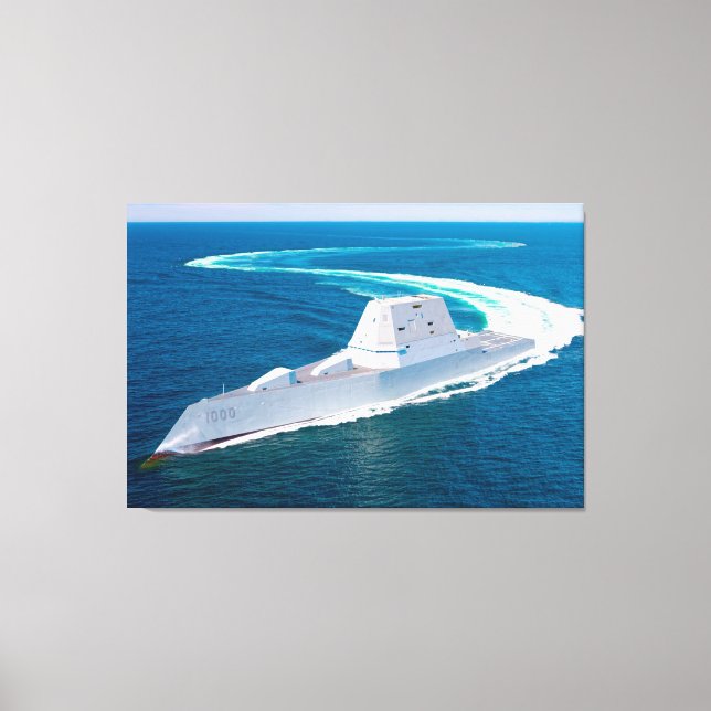 GUIDED-MISSILE DESTROYER – DDG-1000 32x48 Canvas Print (Front)