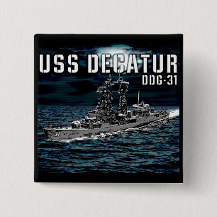 Guided missile destroyer Decatur 15 Cm Square Badge