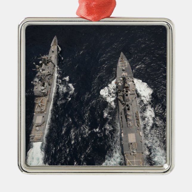 Guided-missile destroyer USS Gridley Metal Tree Decoration (Front)