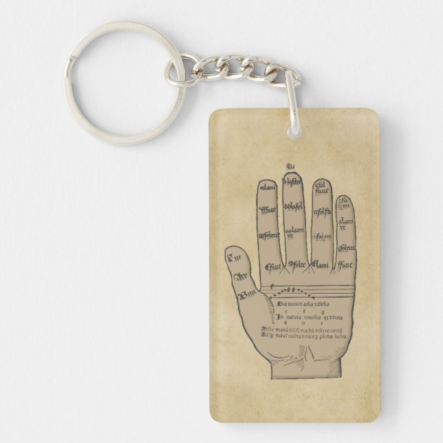 Guidonian Hand, Mediaeval Music Theory Key Ring (Front)