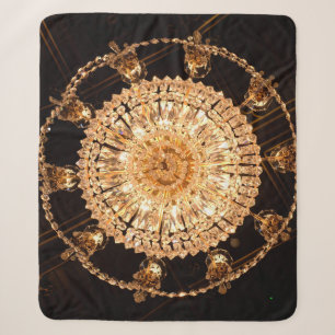 Guildhall Elegance: Antique Chandelier View Sherpa Blanket