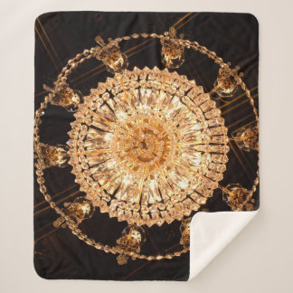 Guildhall Elegance: Antique Chandelier View Sherpa Blanket