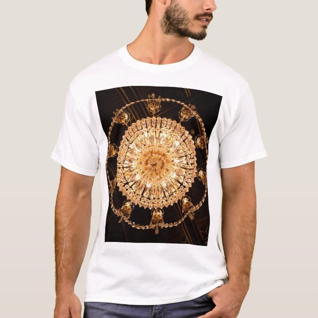 Guildhall Elegance: Antique Chandelier View T-Shirt (Front)