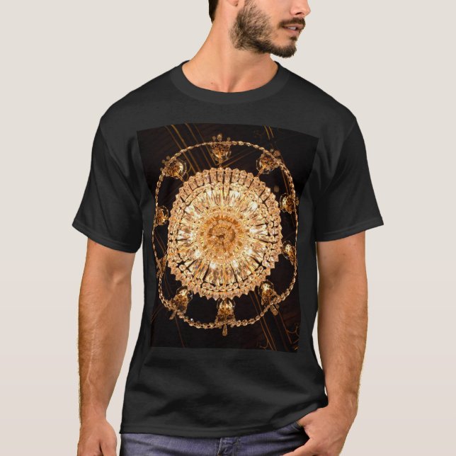 Guildhall Elegance: Antique Chandelier View T-Shirt (Front)