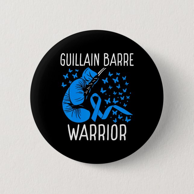 Guillain Barre Awareness Warrior Boxing Gloves Mov 6 Cm Round Badge (Front)