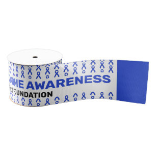 Guillain-Barre Syndrome Awareness Pattern Ribbon Grosgrain Ribbon