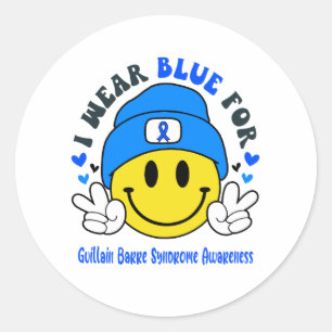 Guillain Barre Syndrome Awareness Ribbon Support Classic Round Sticker