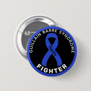 Guillain Barre Syndrome Fighter Ribbon Black 6 Cm Round Badge