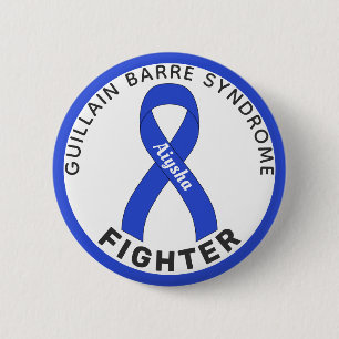 Guillain Barre Syndrome Fighter Ribbon White 6 Cm Round Badge