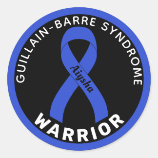 Guillain-Barre Syndrome Warrior Ribbon Black Classic Round Sticker